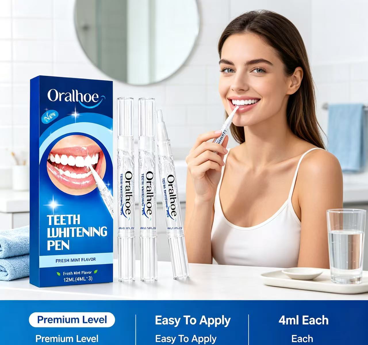 Teeth Whitening Pens - Oralhoe Tandbleekpen 3-delige set, frisse muntsmaak,