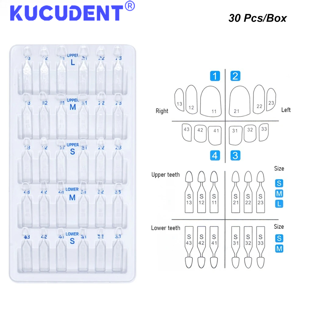Teeth Whitening Moulds - 30 stuks/set Tandvleugelvormset voor voorste tanden,