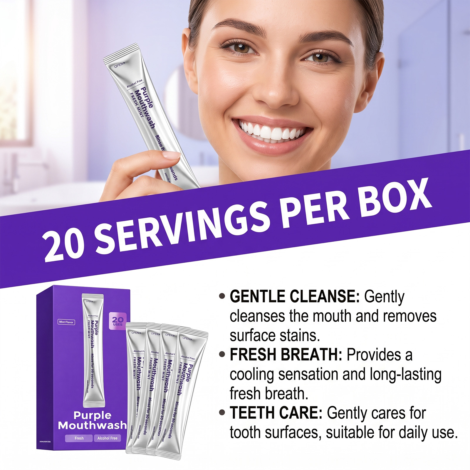 20-pack Instant Whitening Mond - Teeth Whitening Mouthwash recensie en prijs